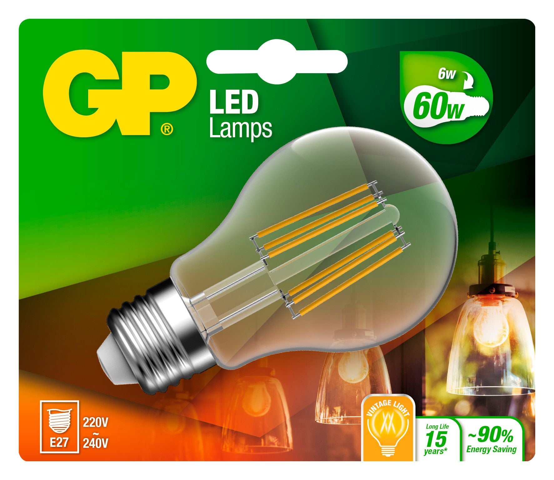 Lampadina LED E27 Bianco Caldo 6W Filamento Classe A++ - Miniatura 2