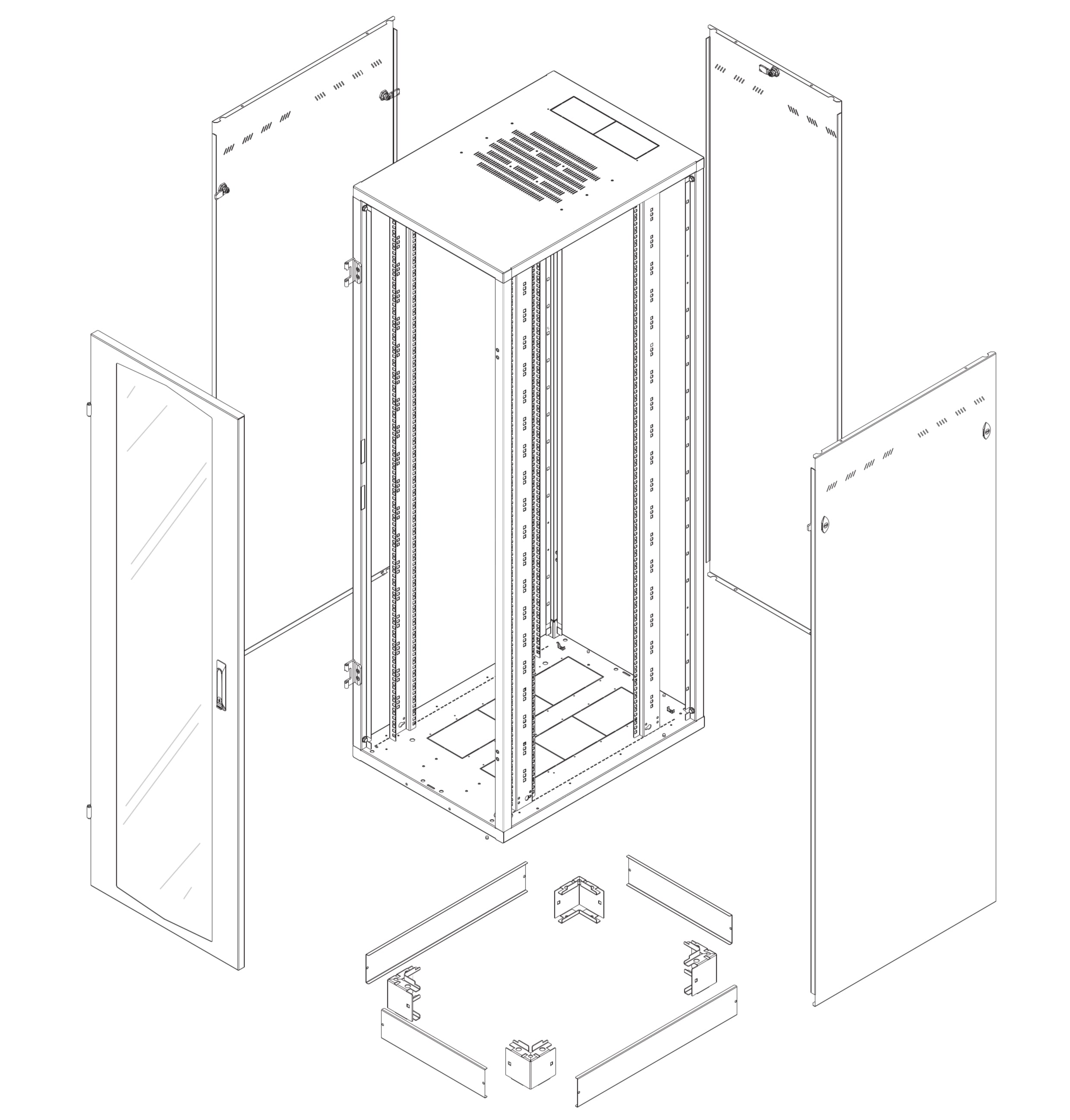 Armadio Rack NextGen 19'' 600x800 47U Nero - Miniatura 2