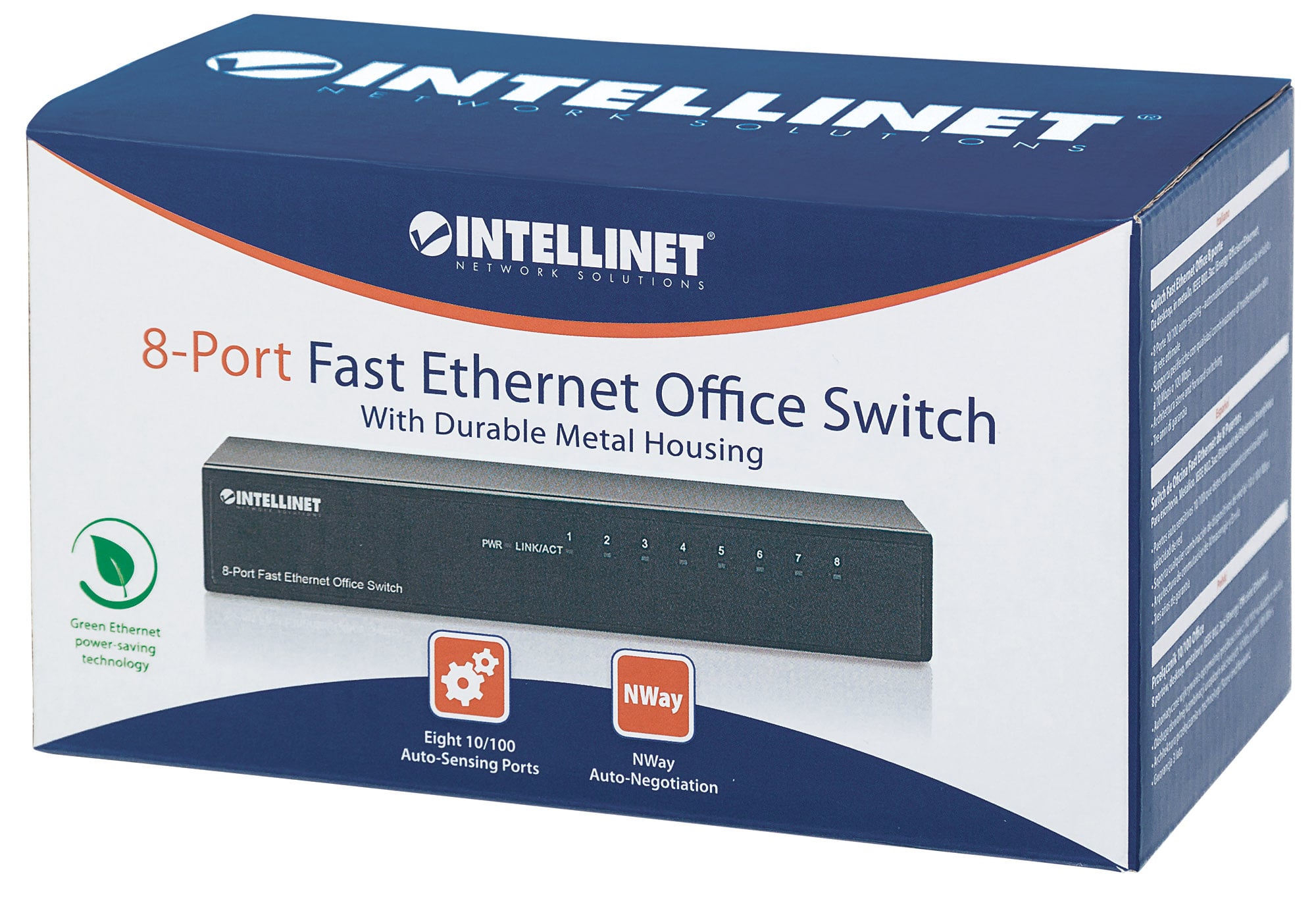 Switch Hub Ethernet 10/100Mbps 8 Porte Desktop in Metallo - Miniatura 2