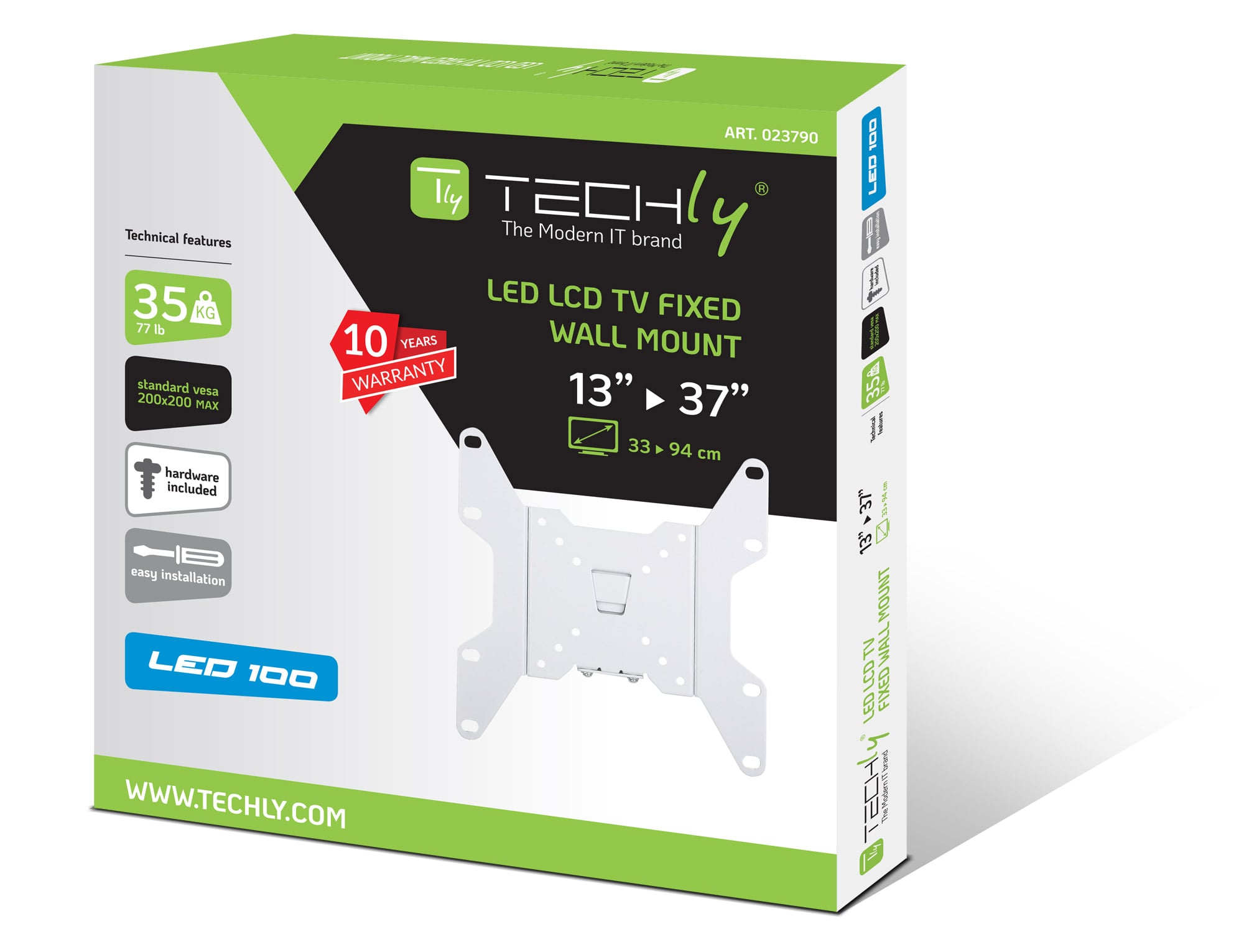 Supporto a muro per TV LED LCD 13''-37'' fisso Bianco - Miniatura 2