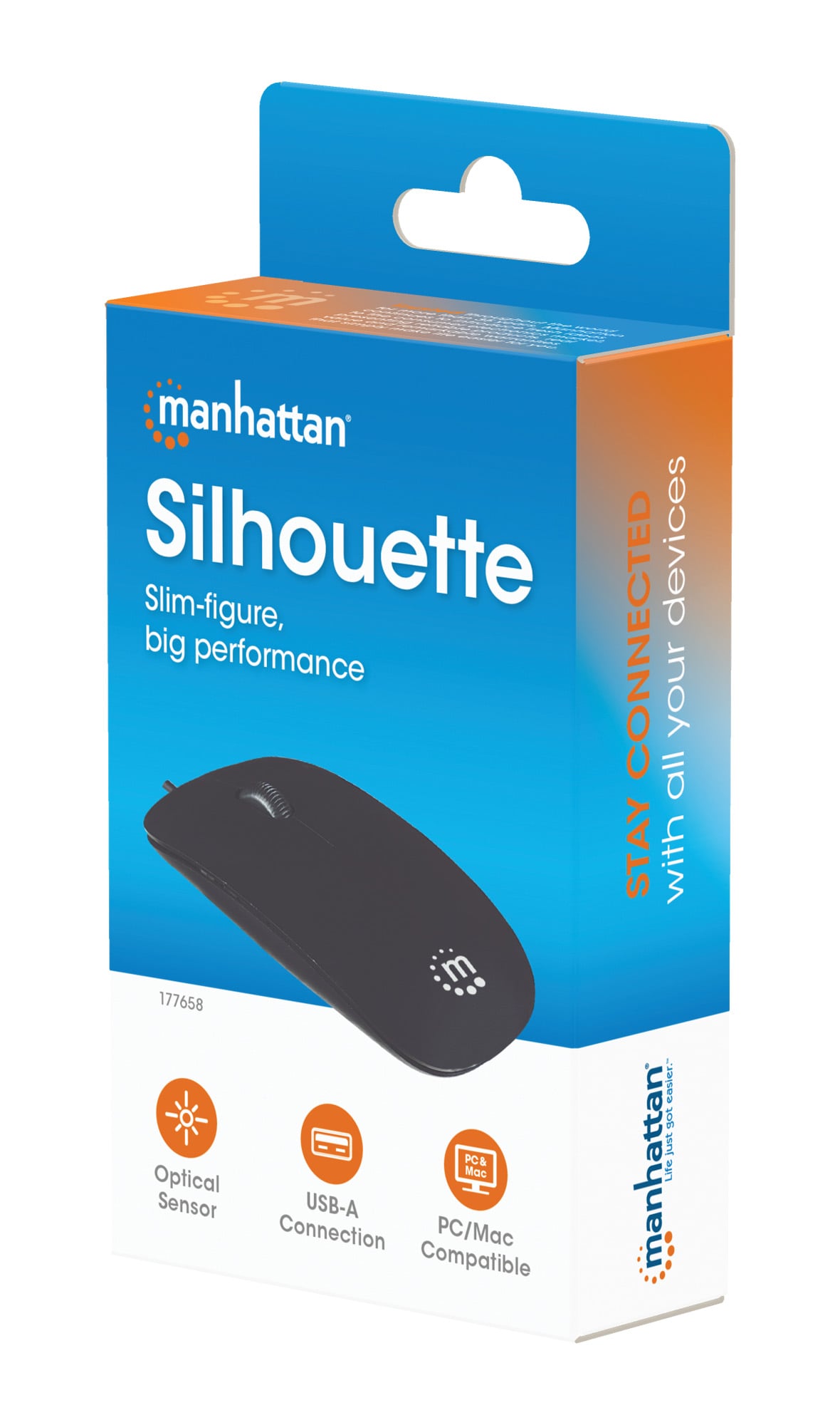 Mini Mouse Ottico USB Silhouette 1000 Dpi Nero - Miniatura 2