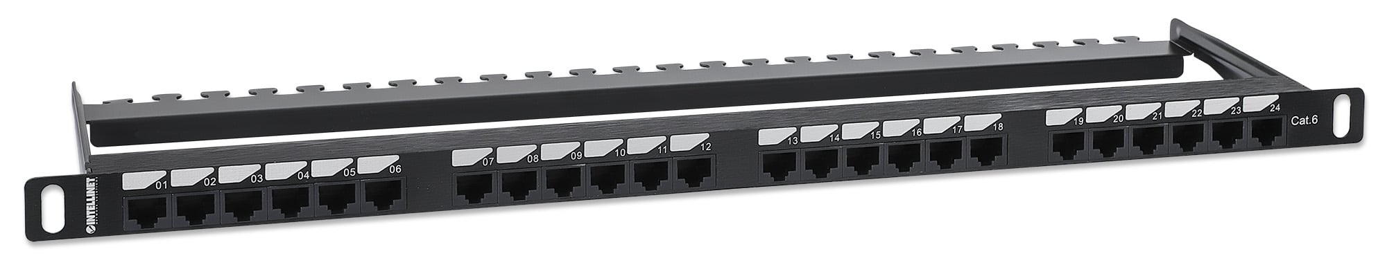 Pannello Patch UTP 24 Posti RJ45 0,5 U Cat. 6 Nero - Miniatura 2