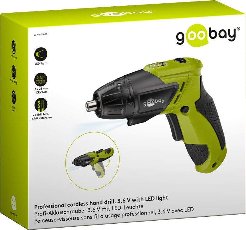 Trapano Professionale Avvitatore a Batteria 3,6V con Luce LED - Miniatura 2