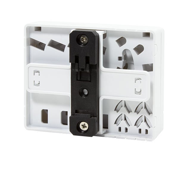 Scatola di connessione indoor FTTH per 4 fibre, 4 adattatori, per guida DIN - Miniatura 2
