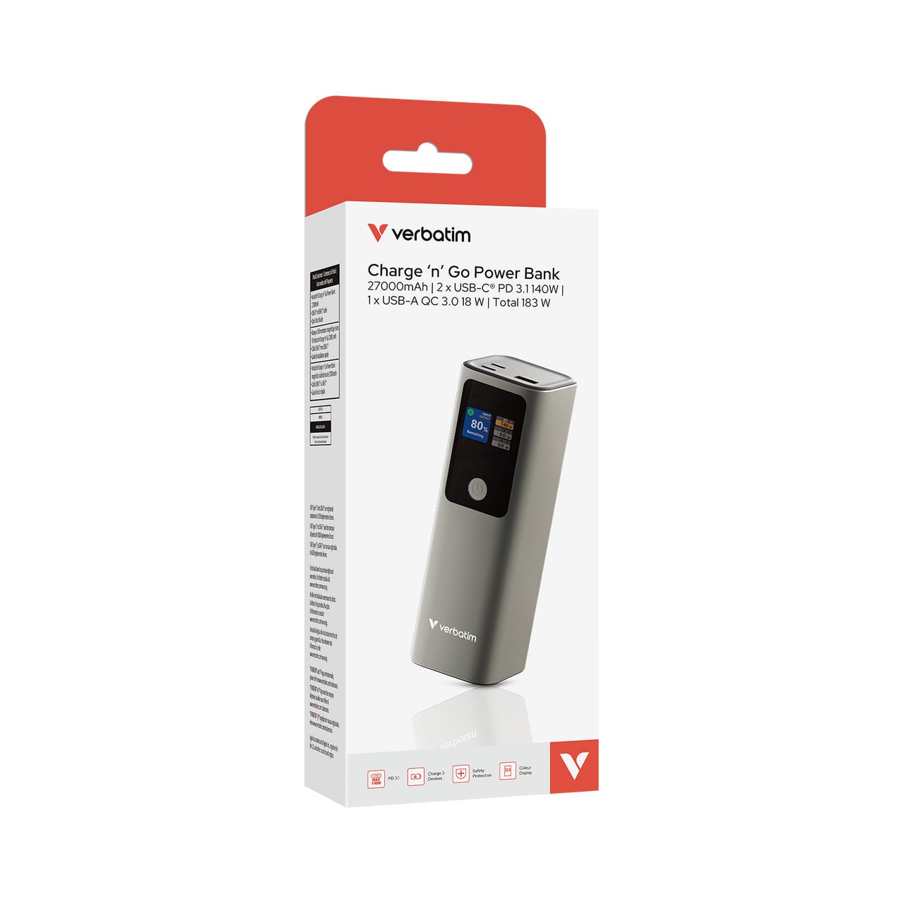 Power Bank 27000mAh 1x USB-A 2x USB-C™ con TFT Display, PD 3.1 140W - Miniatura 2
