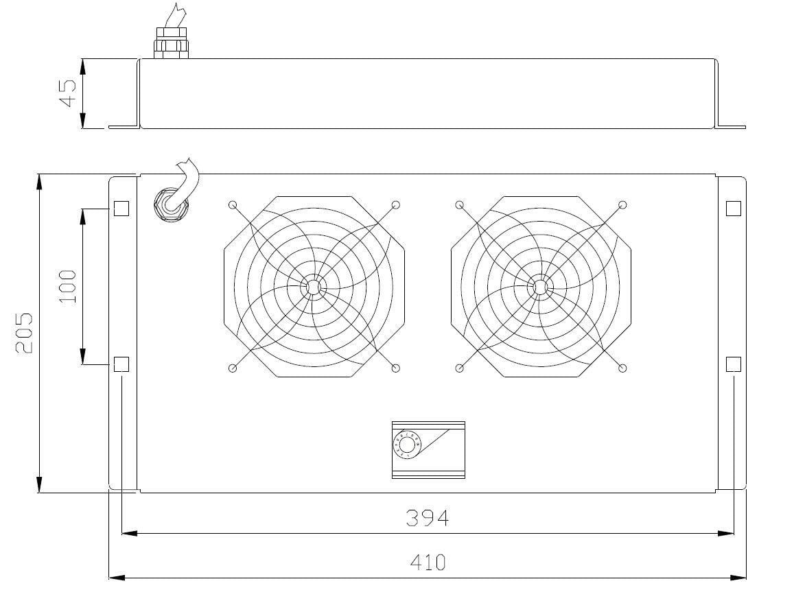 Gruppo di Ventilazione a Soffitto per Rack 19'' 2 Ventole Grigio - Miniatura 2