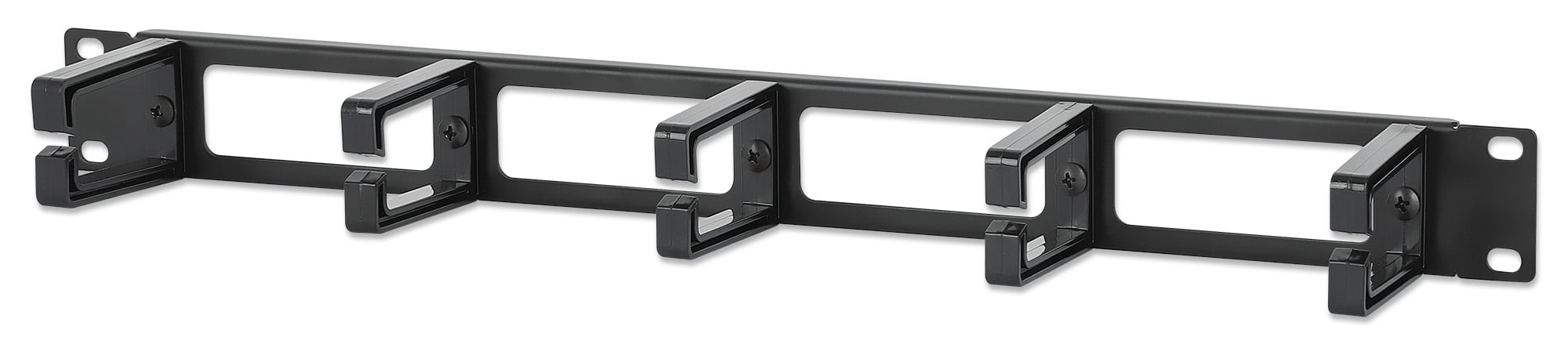 Pannello Passacavi 19'' 5 Anelli in Plastica 1U Nero - Miniatura 2