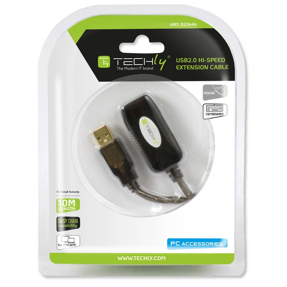 Cavo Prolunga Attivo Extender USB Hi Speed Estensore di Segnale 10m Nero - Miniatura 2