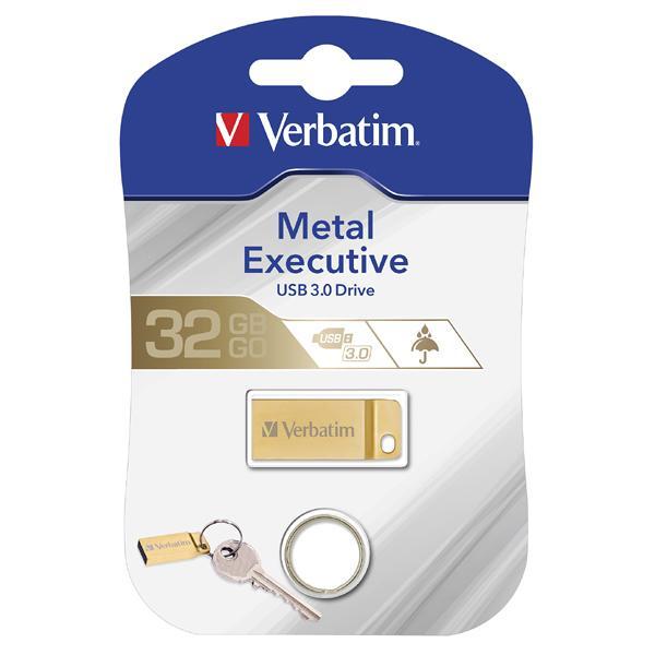 Mini Memoria USB 3.0 Verbatim con Portachiavi 32GB Oro - Miniatura 2