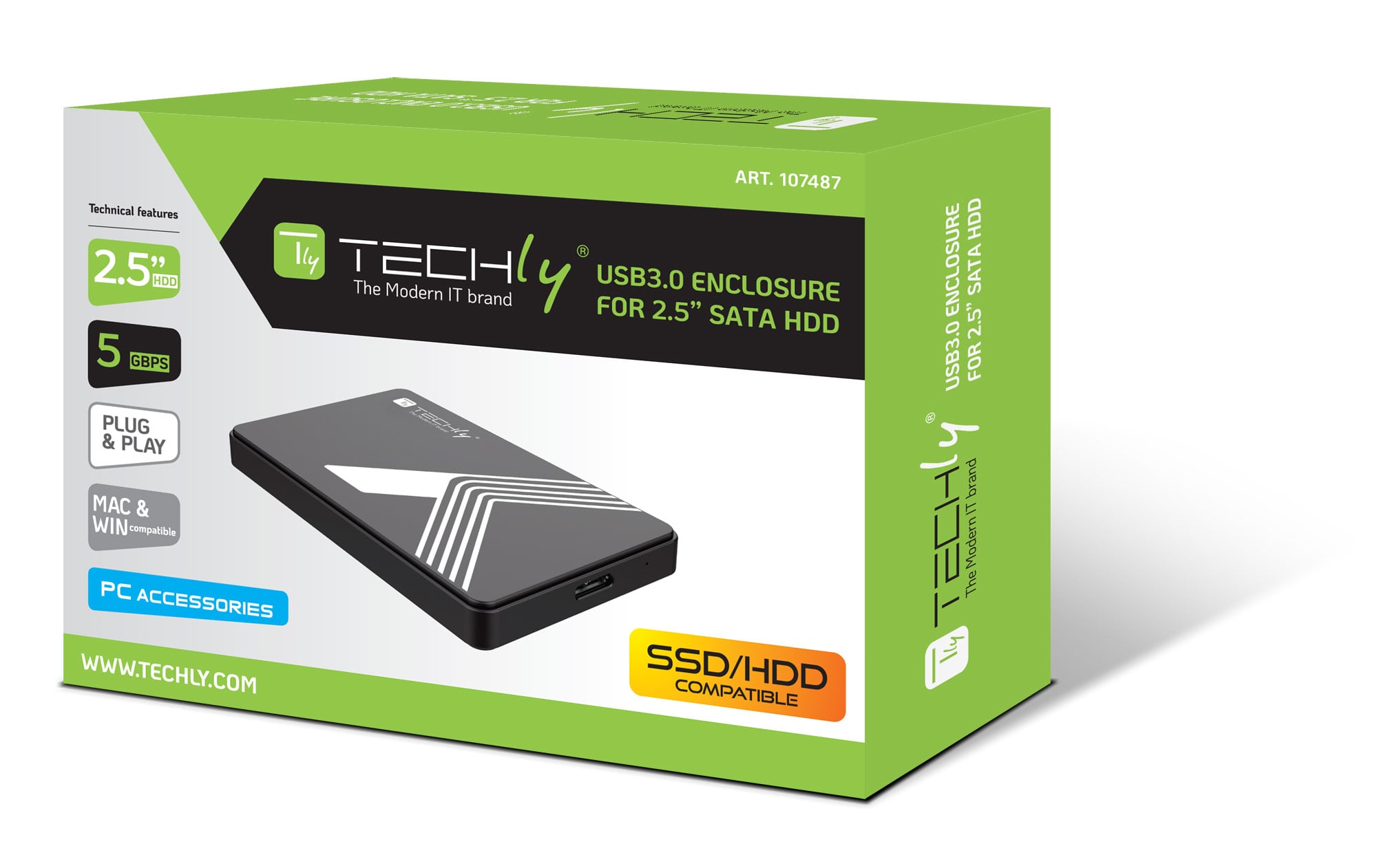 Box Esterno USB3.0 per HDD/SSD SATA 2,5'' Nero - Miniatura 2