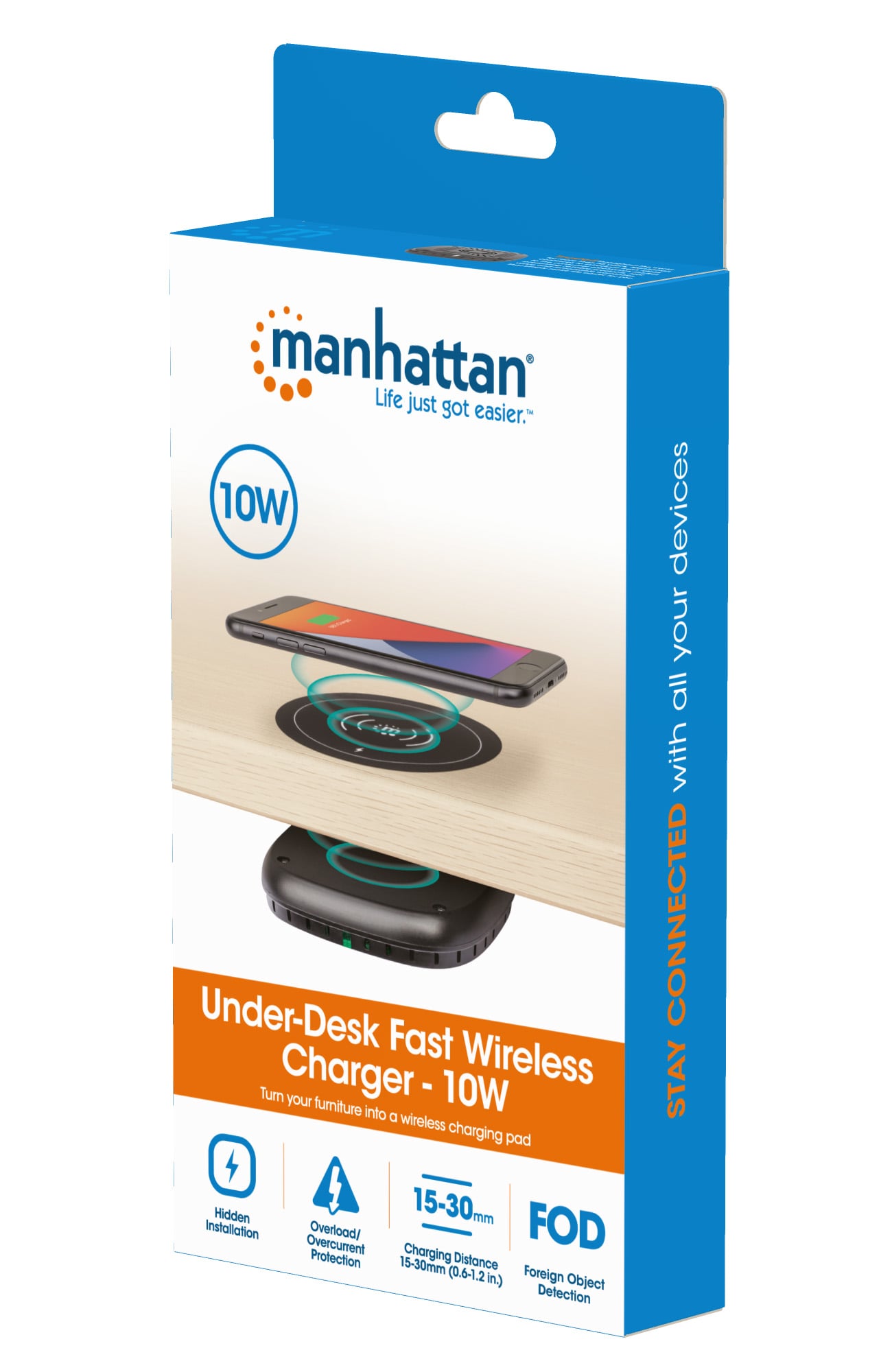 Caricatore Wireless Rapido da Sotto Scrivania 10W - Miniatura 2