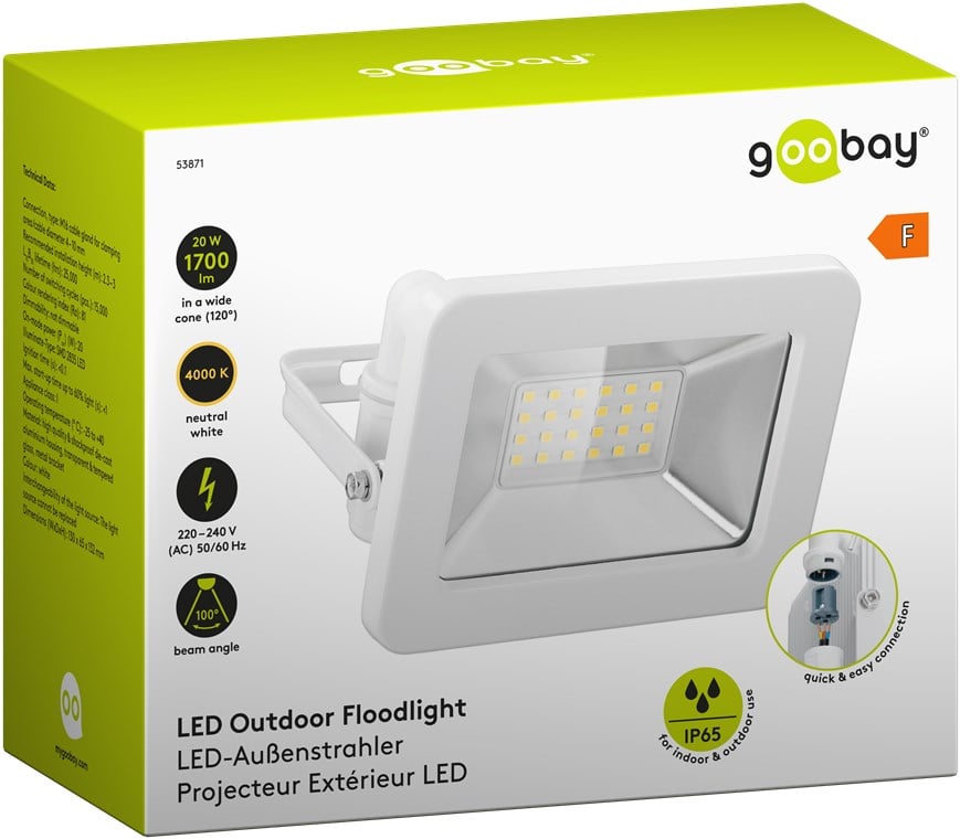 Faretto LED da Esterno IP65 20W Bianco - Miniatura 2