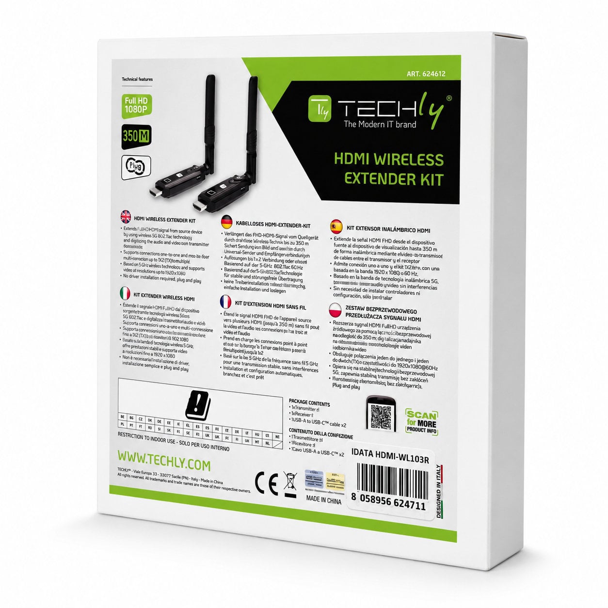 Ricevitore Aggiuntivo per Extender HDMI Full HD 60Hz Wireless 5G 350m - Miniatura 2