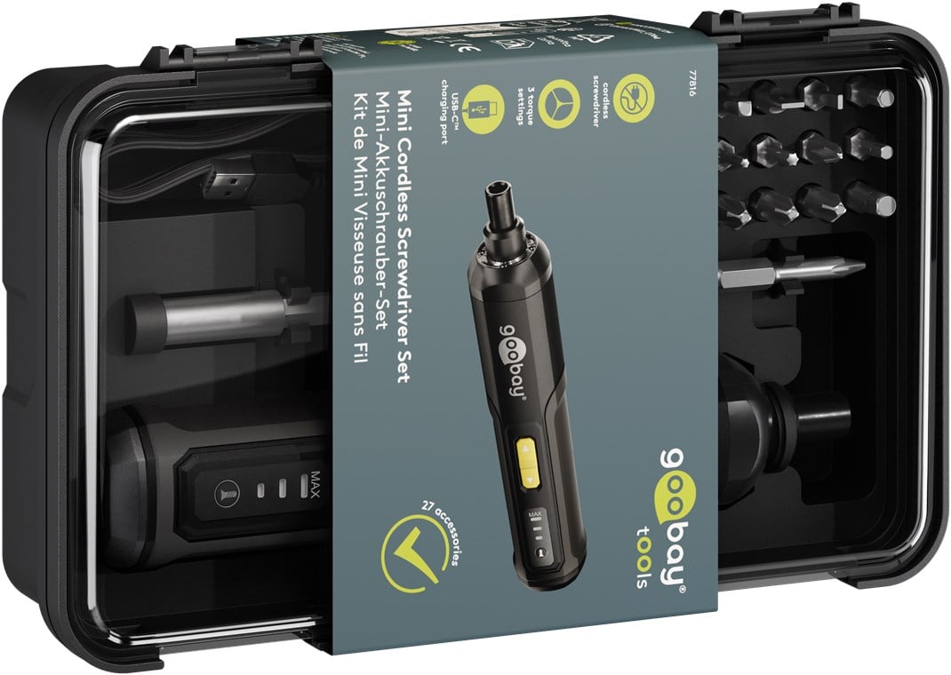 Set Mini Avvitatore a Batteria 28pz con Punte di Precisione - Miniatura 2