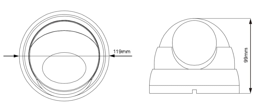 Telecamera CCTV Dome IR Quadbrid 5MP da Soffitto Obiettivo Motorizzato, DGC5446SE - Miniatura 2