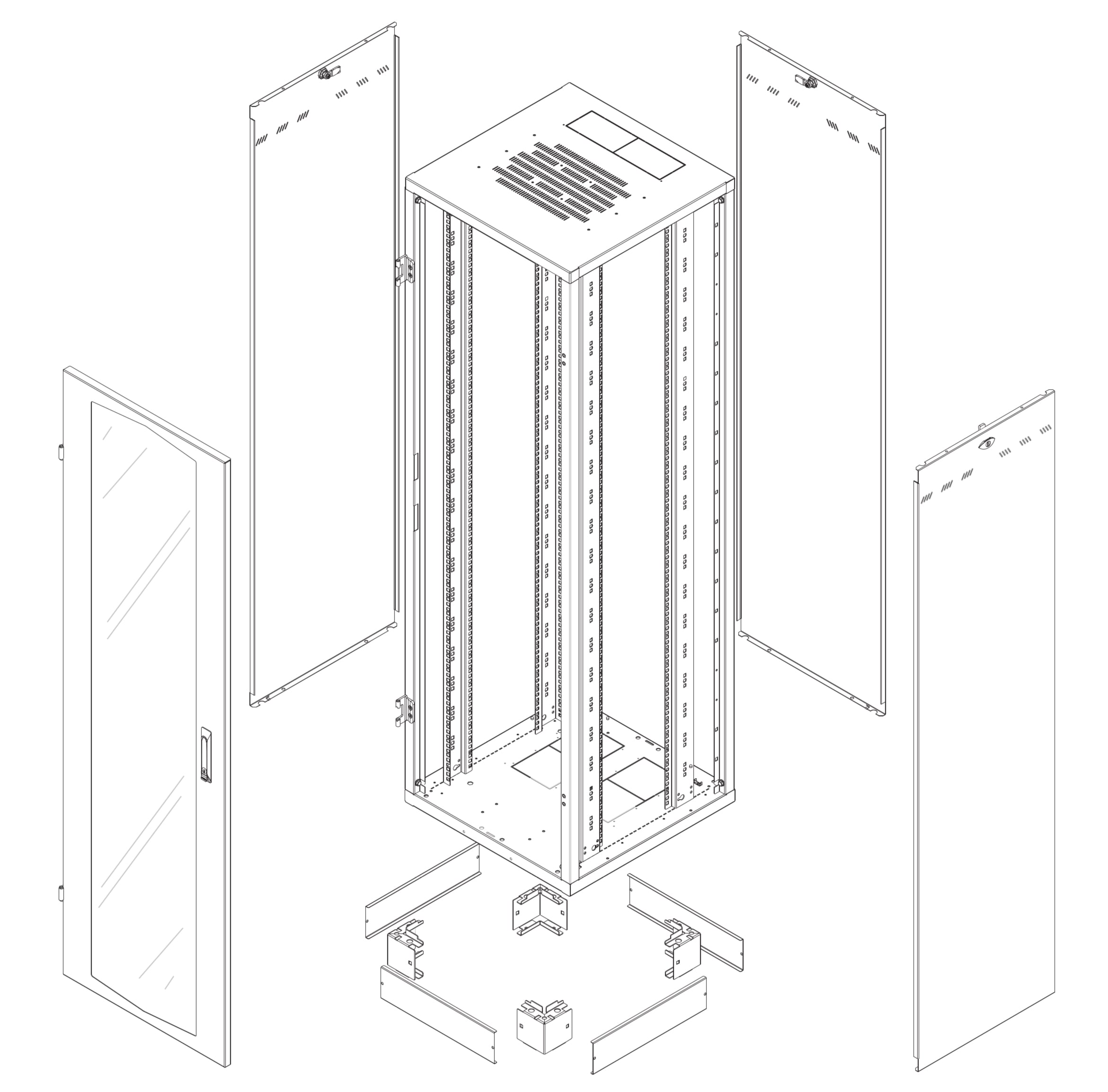 Armadio Rack NextGen 19'' 600x600 33U Nero - Miniatura 2