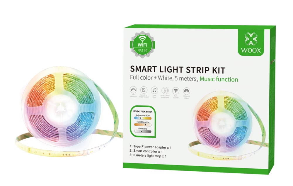 Kit Striscia LED Intelligente 5m con Funzione Musicale e Controllo Vocale Alexa, R5149 - Miniatura 2