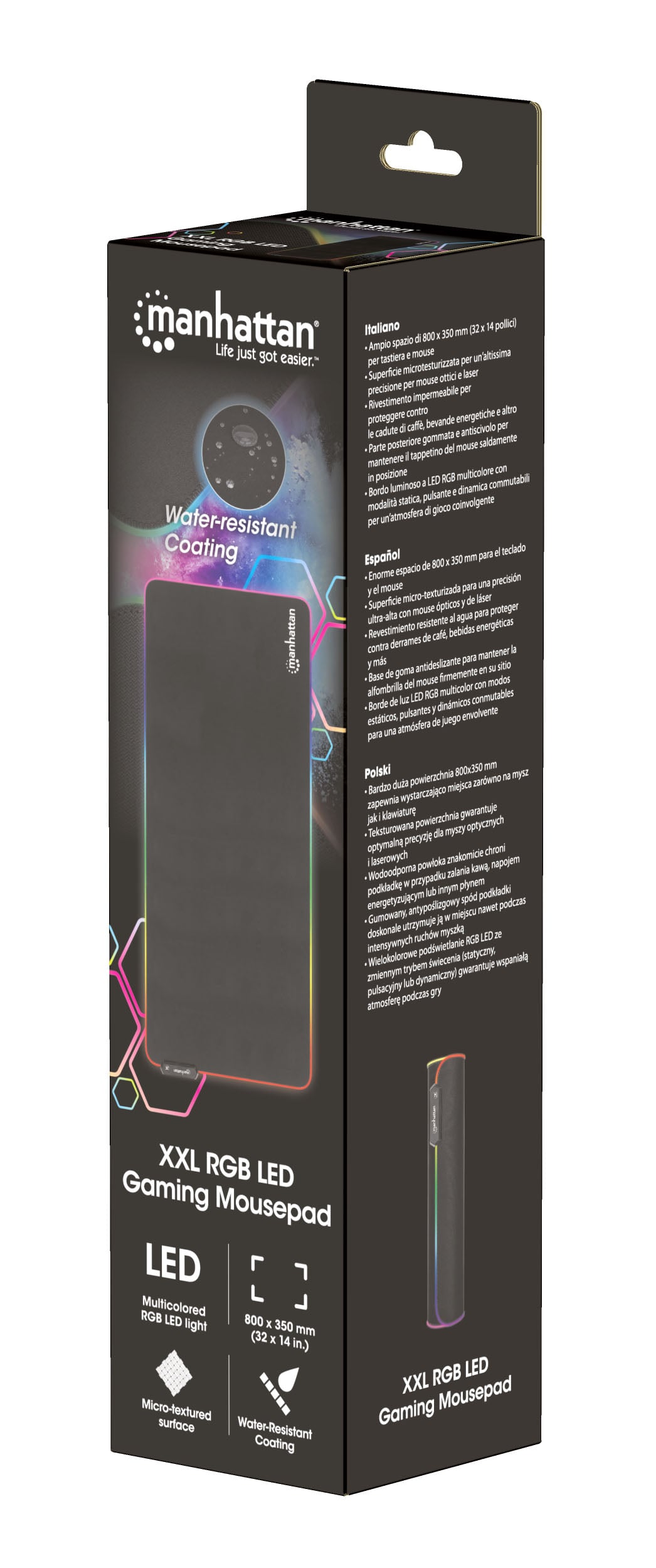 Tappetino Mouse Gaming XXL Illuminazione LED Effetti Luce RGB - Miniatura 2