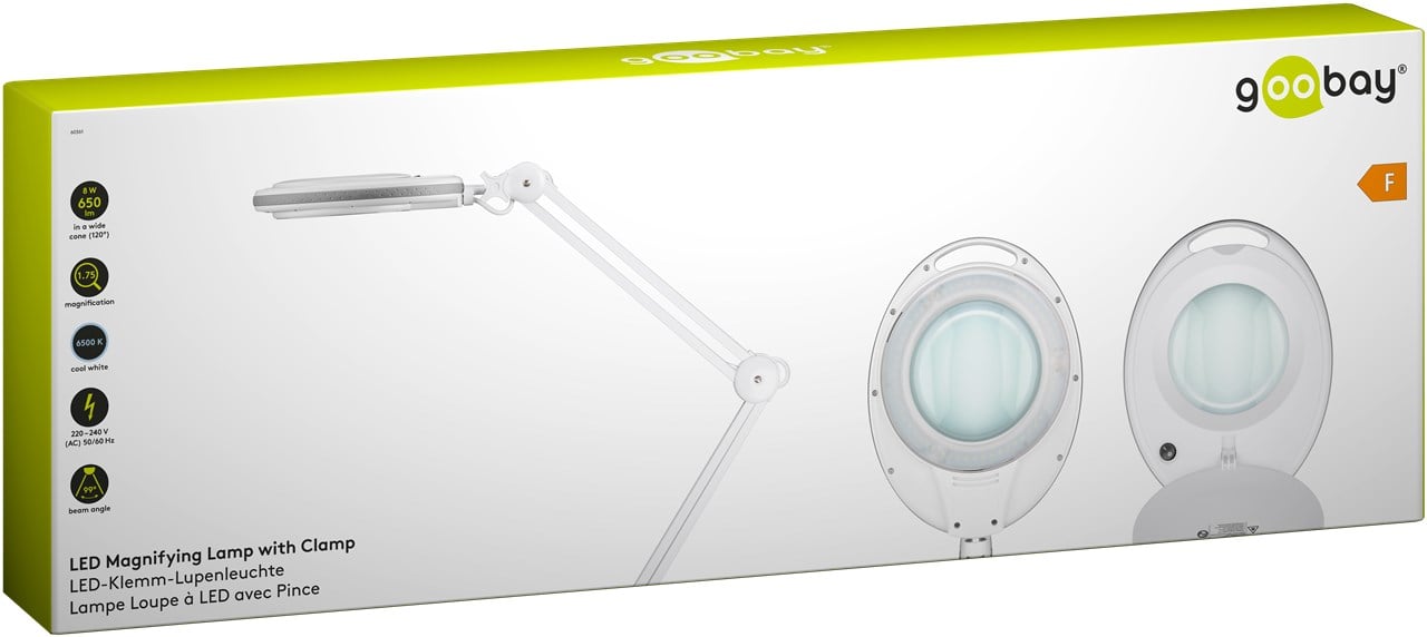 Lampada LED con Lente d'ingrandimento a 3 Diottrie 8W Attacco a Morsetto - Miniatura 2
