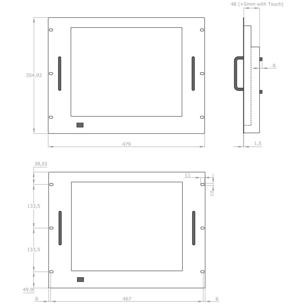 Monitor LCD 17'' per Rack 19'' 8 Unità Grigio - Miniatura 2
