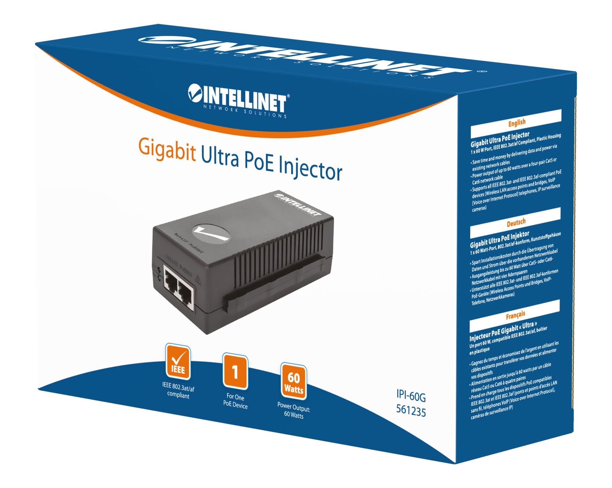 Iniettore Gigabit PoE+ Ultra Power 100m - Miniatura 2