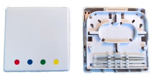 Scatola FTTH Indoor IP20 4 x SC o LC Duplex 80x80 con Passacavo Versione Termoretraibile - Miniatura 2