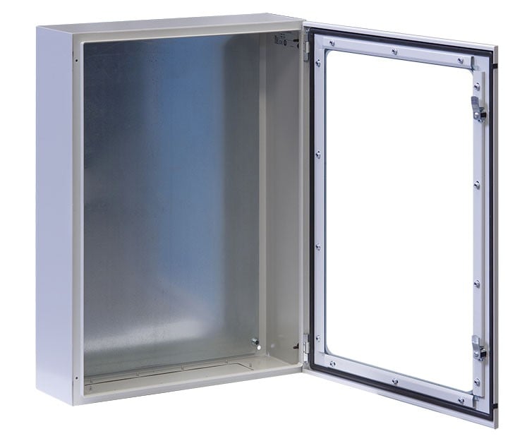 Armadio Rack 19'' a muro 17U grigio IP65 porta vetro prof. 200mm - Miniatura 2