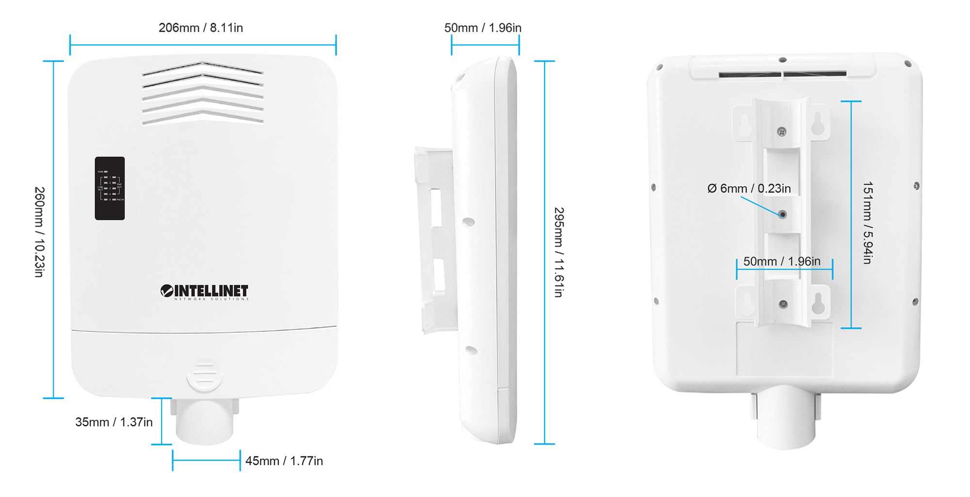 Switch Gigabit 5 porte PoE Passante / Extender 4 porte PoE+ per Esterno - Miniatura 2