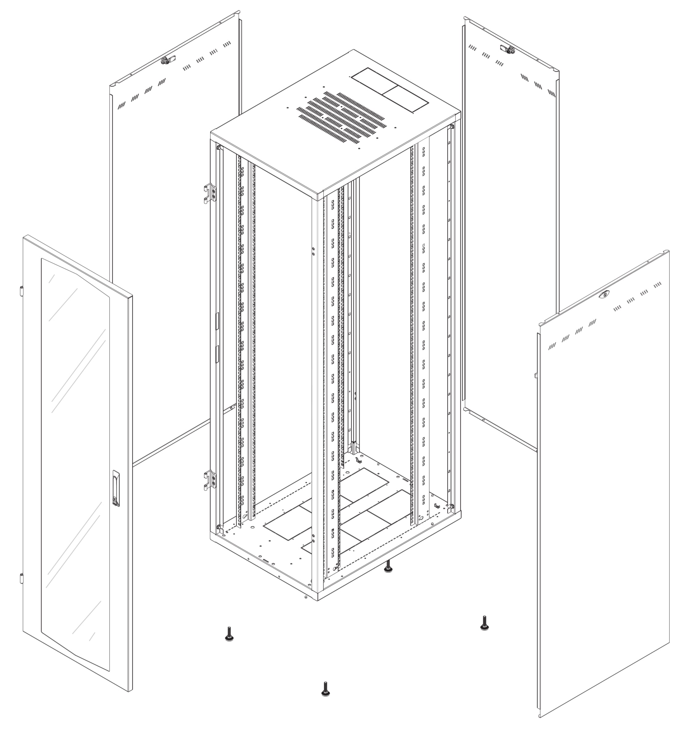 Armadio Rack NextGen 19'' 600x800 20U Nero - Miniatura 2