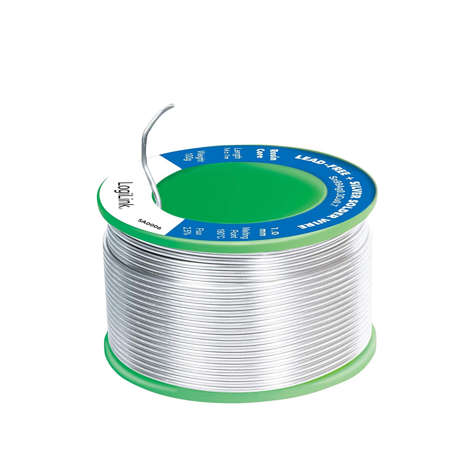 Stagno in Rotolo per Saldatura Senza Piombo Argento 0,3% ø 1 mm 100g - Miniatura 2
