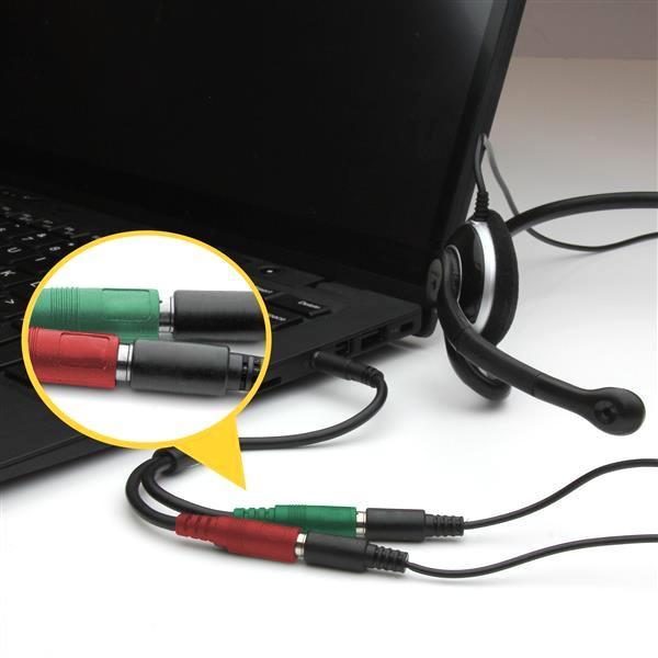 Cavo Sdoppiatore Microfono Cuffia jack 3,5 mm per Smartphone e Notebook - Miniatura 3