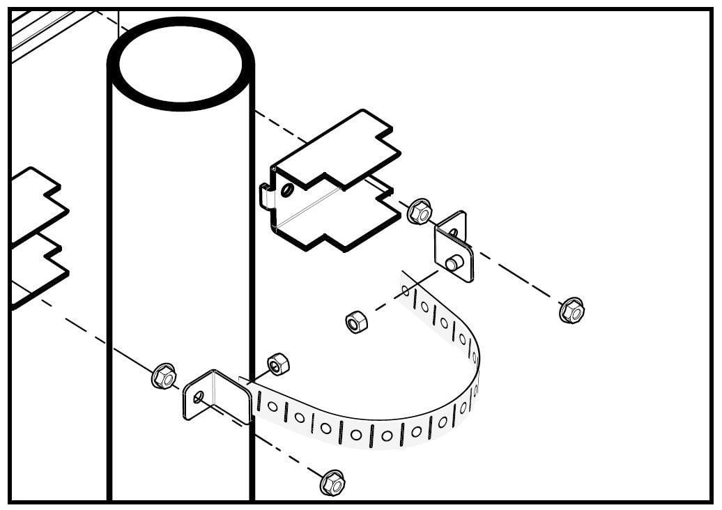 Sistema di fissaggio a palo per rack IP65 - Miniatura 3