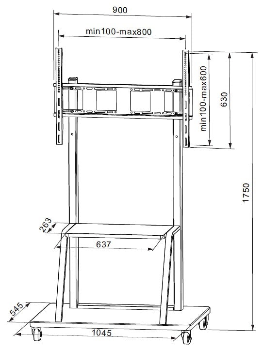 Supporto a Pavimento con Mensola per TV LCD/LED/Plasma 55-100'' - Miniatura 3