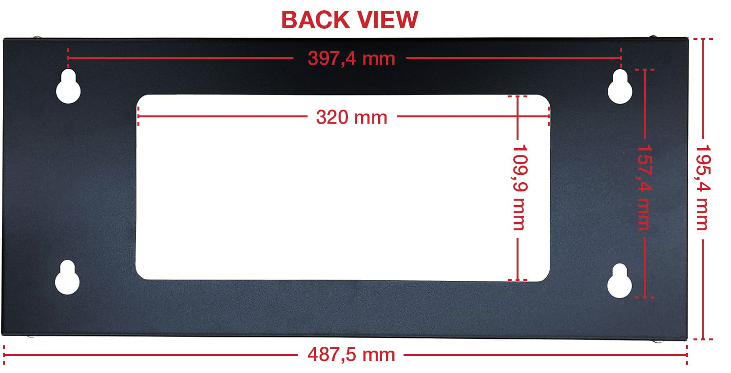 Staffa di Montaggio da Muro Verticale 19'' Easyline 4U Nero - Miniatura 3