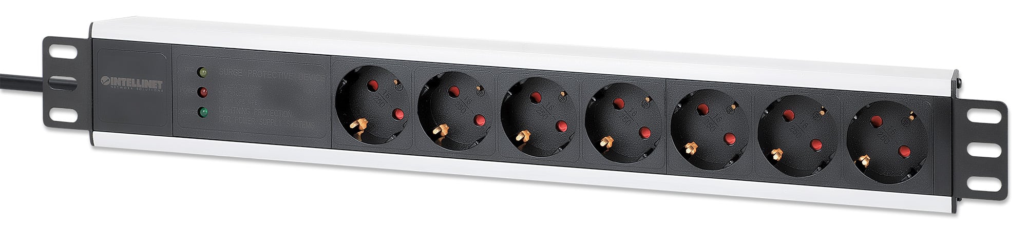 Multipresa per Rack 19'' 7 posti Spina Schuko Angolata 1U - Miniatura 3