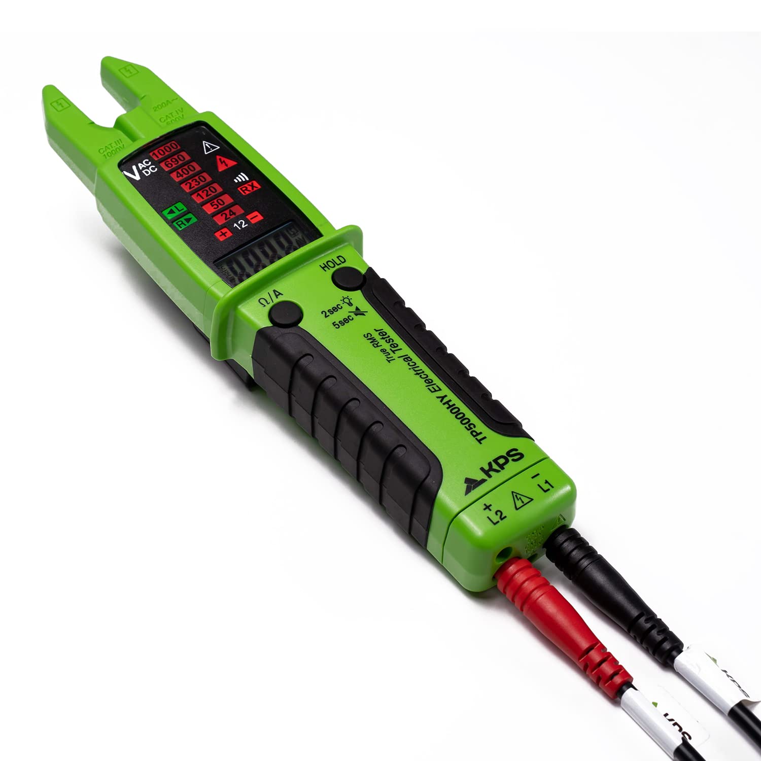 Tester di Tensione TRMS AC/DC 1000V AC 200A 10.000 Conti IP65 CAT.IV, KPS-TP5000HY - Miniatura 3