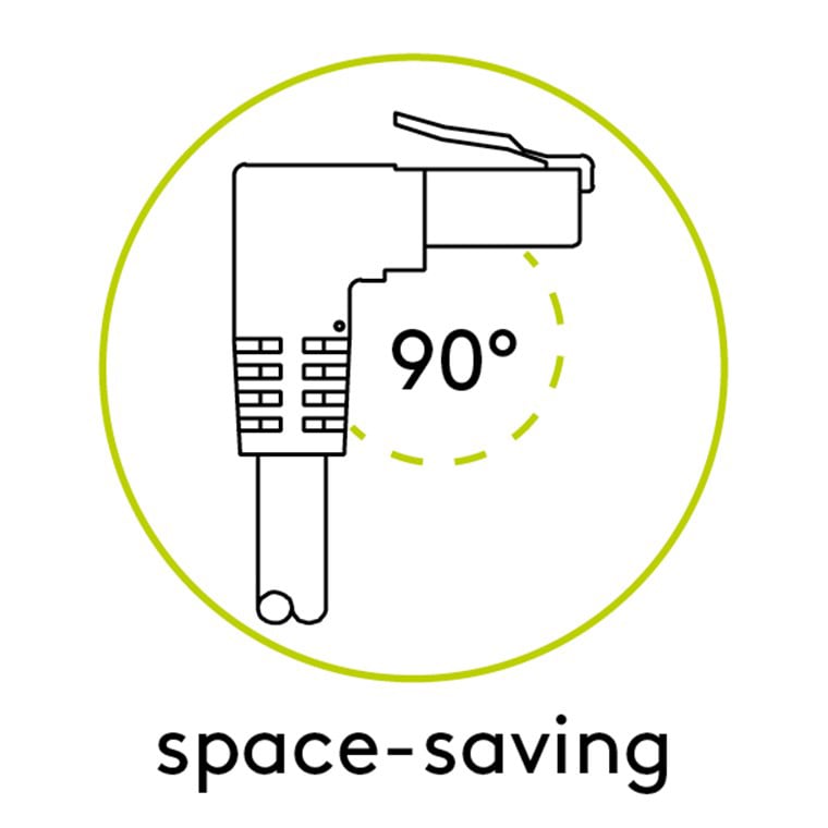 Cavo di rete Patch Connettore Angolato 90° CCA Cat.6A UTP 2m Bianco - Miniatura 3