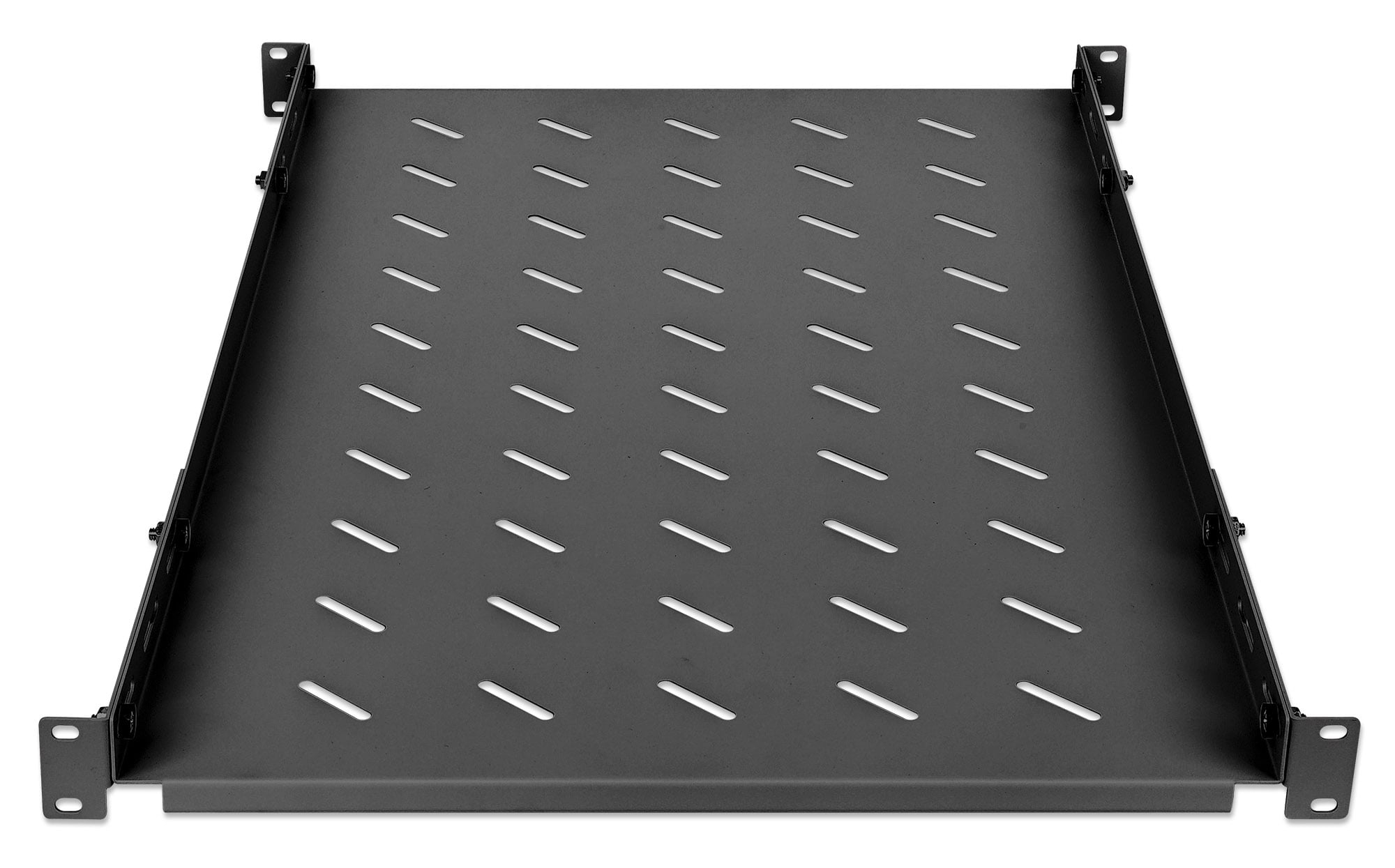 Mensola 19'' fissa con Profondità Regolabile da 750 a 950 mm 1U Nero - Miniatura 3