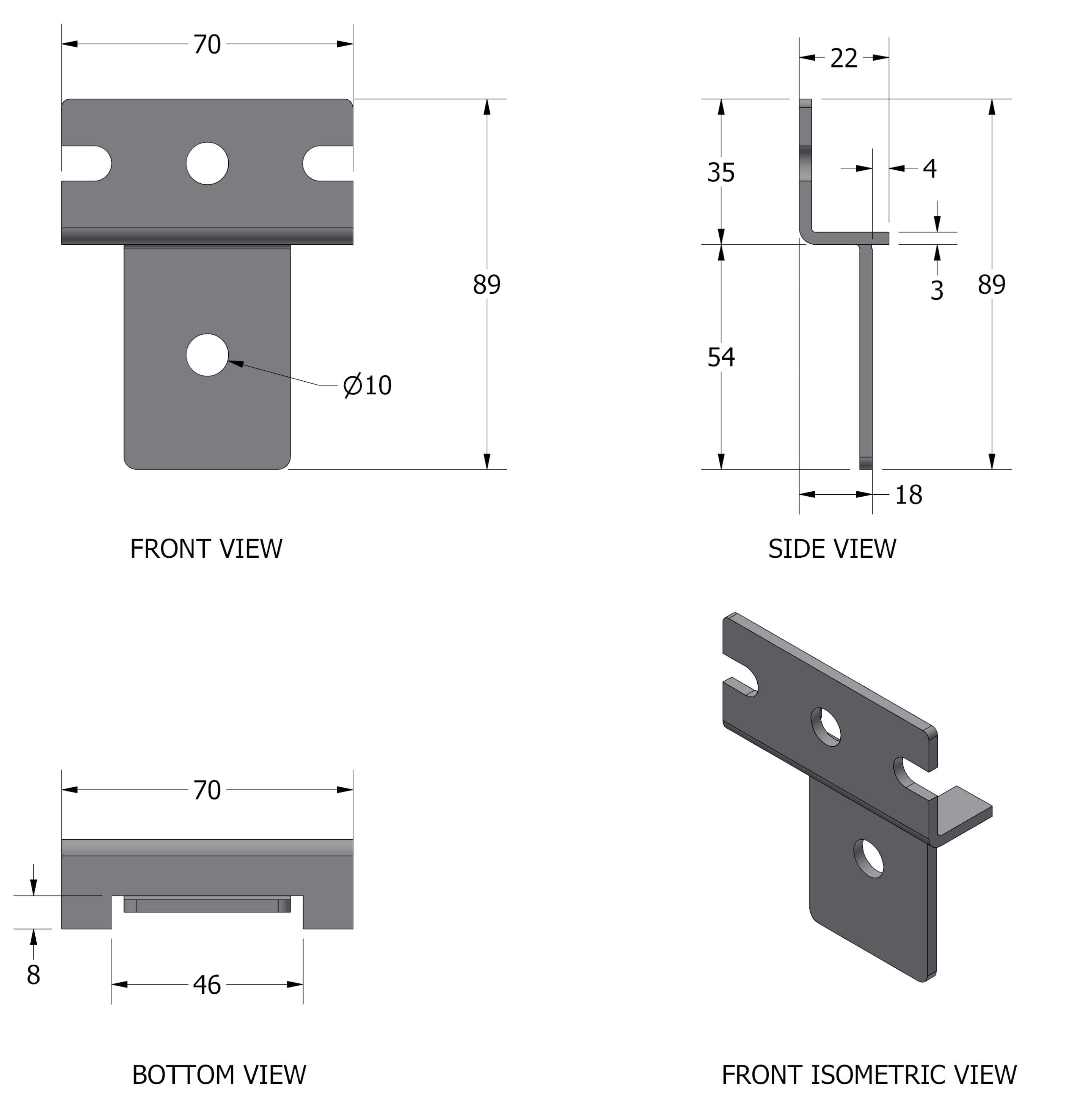 Staffe di Fissaggio a Muro per Rack IP66 a Palo - Miniatura 3