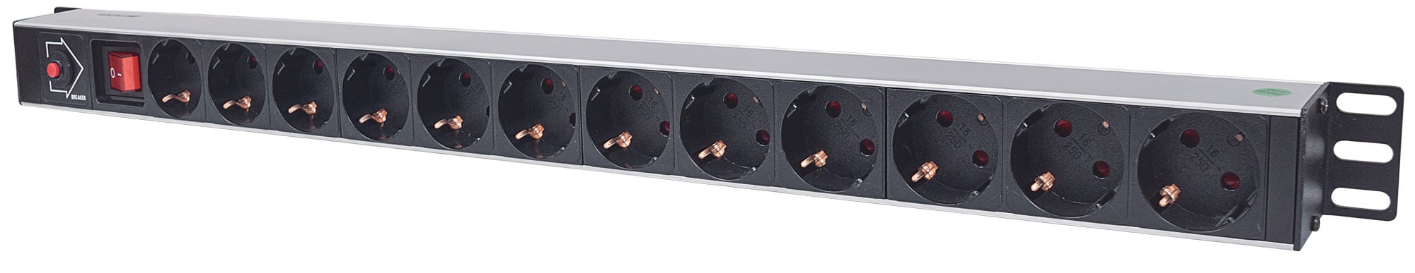 Multipresa Verticale per Rack 12 Posti Spina Schuko Angolata - Miniatura 3