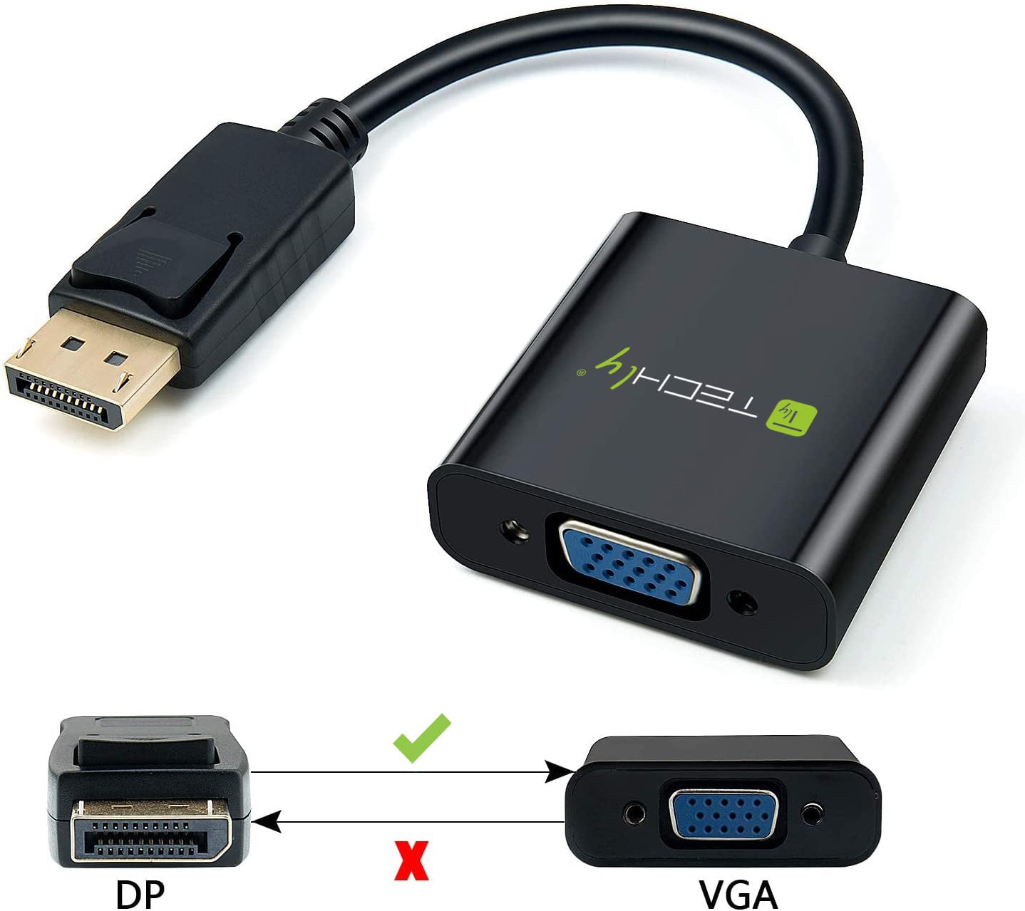 Convertitore da DisplayPort v1.2 a VGA 15 cm - Miniatura 3
