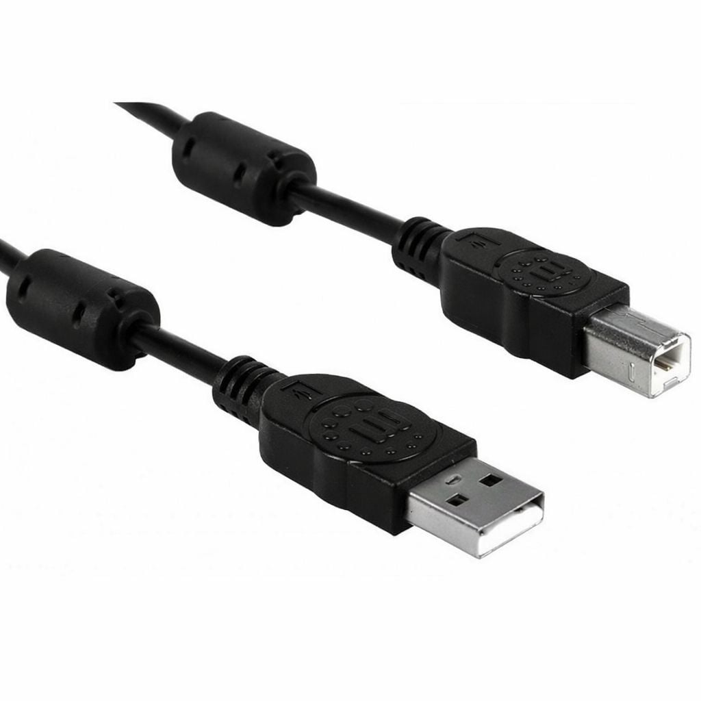 Cavo USB 2.0 A M / B M 1.8m con Ferrite Doppia Schermatura Nero - Miniatura 3