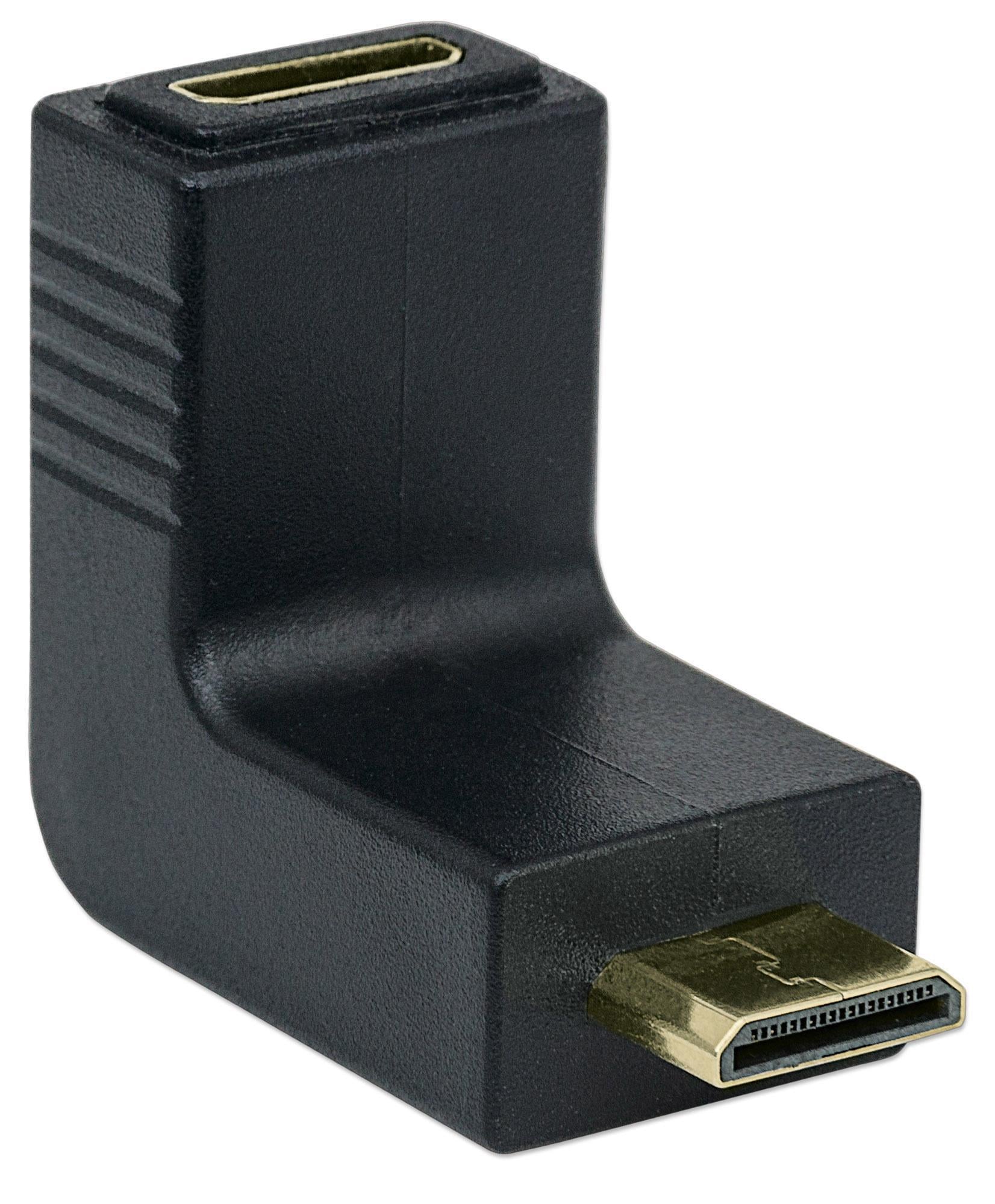 Adattatore HDMI Mini C Femmina a Mini C Maschio Angolato Nero - Miniatura 3