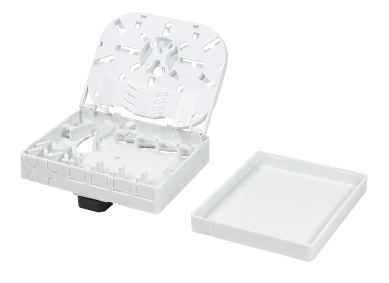 Scatola di connessione indoor FTTH per 4 fibre, 4 adattatori, per guida DIN - Miniatura 3