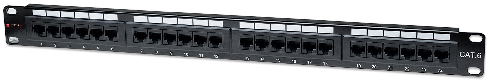 Pannello Patch UTP 24 Posti RJ45 Cat.6 Techly - Miniatura 3