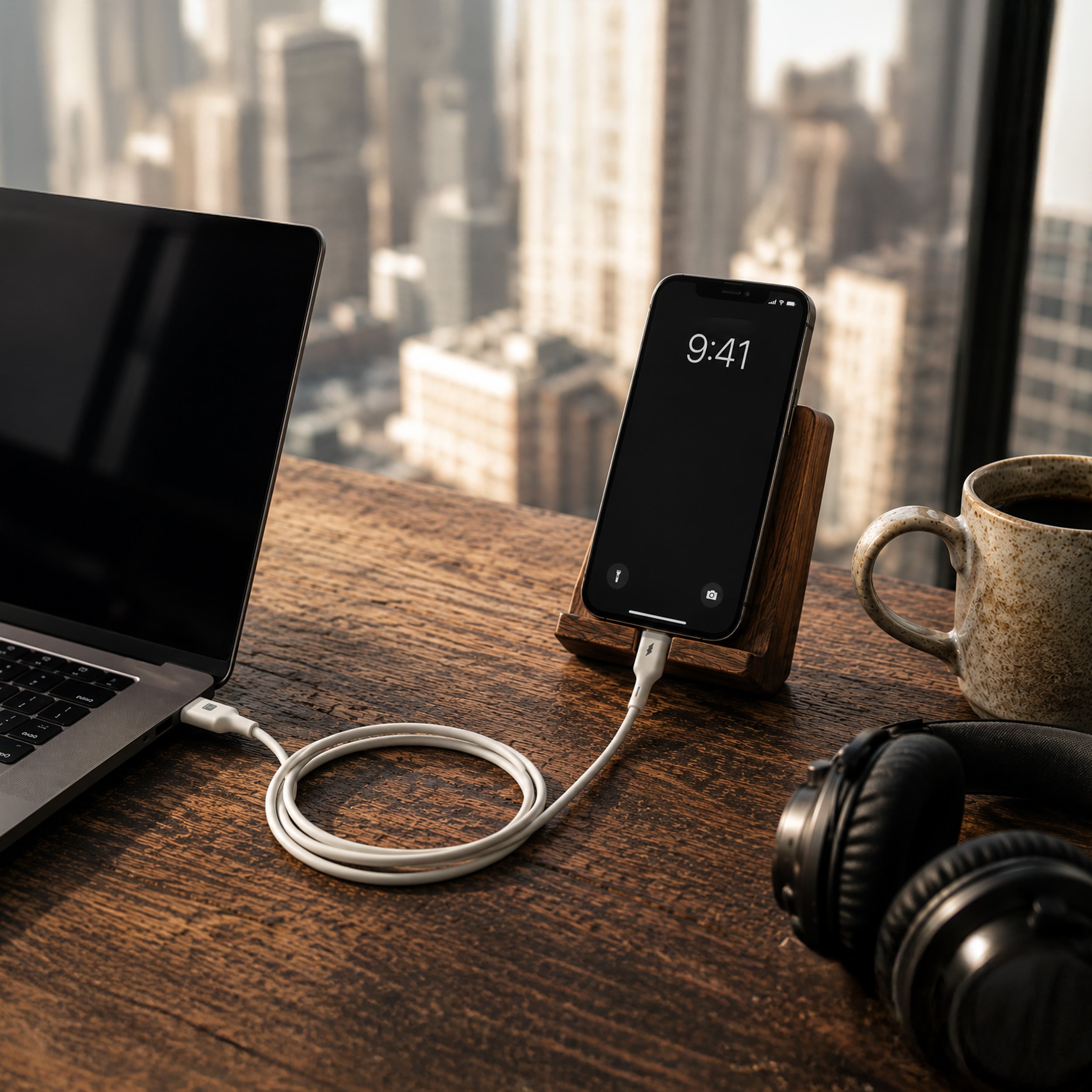 Cavo USB-C™ Maschio / USB-C™ Maschio 2.0 PD 60W 1,5 m Silicone con Led, Bianco - Miniatura 3