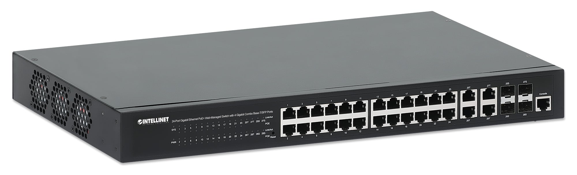 Switch 24p. Gigabit Ethernet PoE+ con 4p. Gigabit Combo Base-T/SFP - Miniatura 3