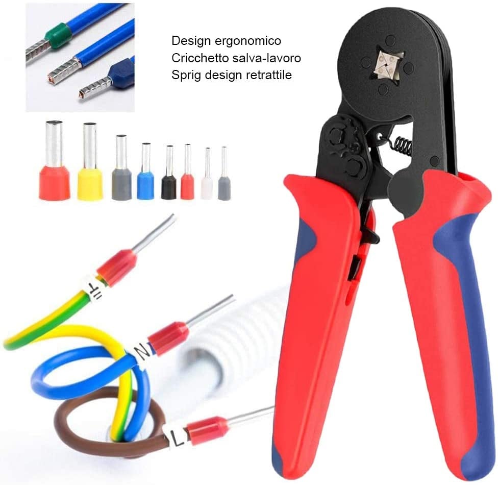 Pinza Crimpare a Cricchetto per Capicorda con 1200 Terminali 2.5-6.0 mm² - Miniatura 3