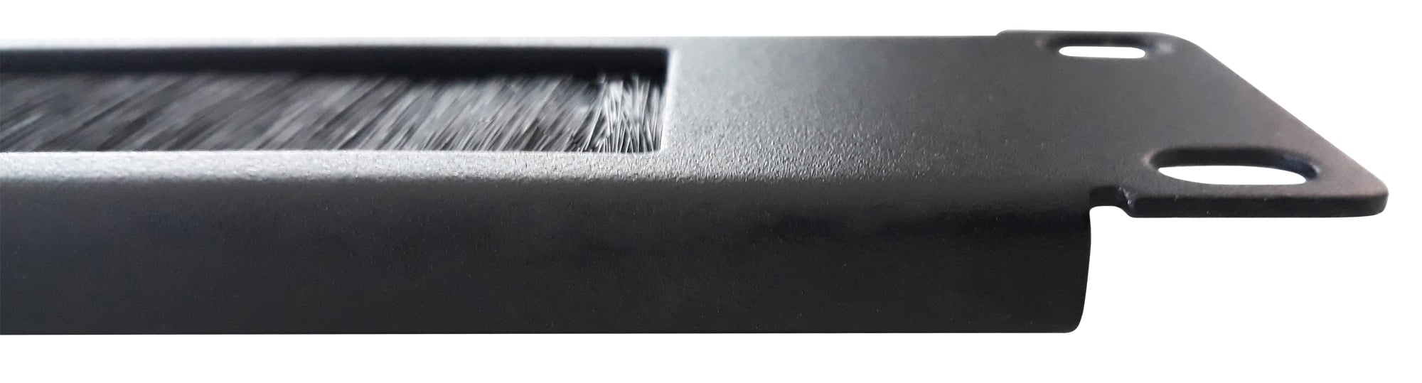 Pannello Passacavi 1U Forato con Spazzola Nero - Miniatura 3