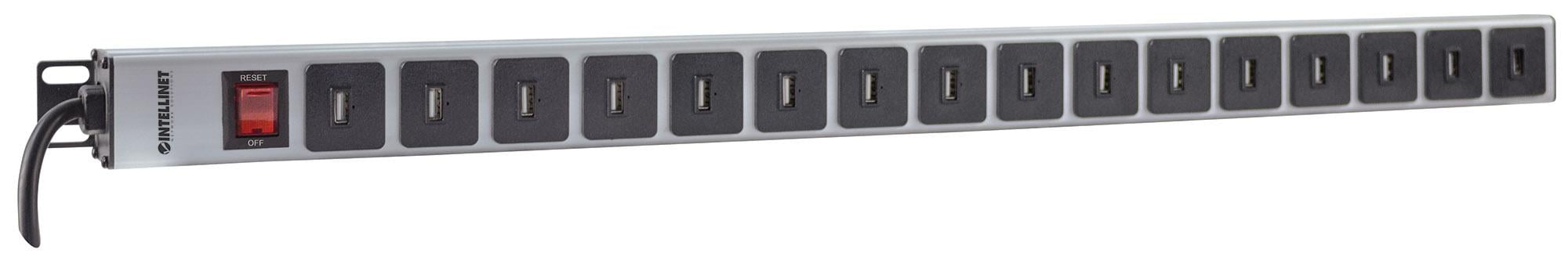 Multipresa per Rack Montaggio Verticale 16 uscite USB tipo A Spina Schuko Angolata - Miniatura 3